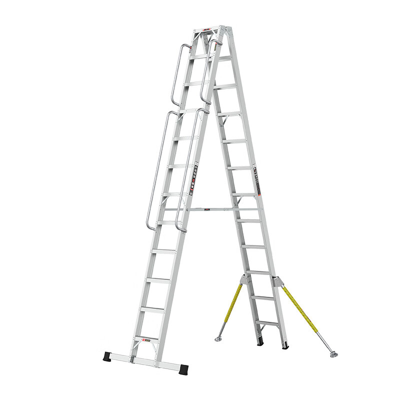 Zhongchuang Ladder Thickened Aluminum Double-sided Herringbone Ladder Engineering Ladder 4m Safety Ladder 2m 3m 6m Telescopic Ladder Folding Ladder 13-step Deluxe Edition 99013AH / Herringbone Ladder 3.78m