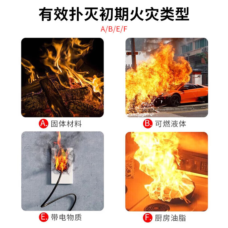 Quxing vehicle-mounted fire extinguisher 620 water-based portable household fire extinguisher new energy vehicle 13B year inspection fire equipment