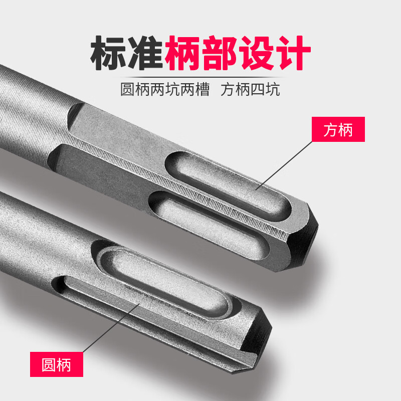 XMSJ impact drill electric hammer drill bit 4cm 5.5 electric bell 12.5 vertical head 17mm square shank round shank concrete turning head square shank 4x110