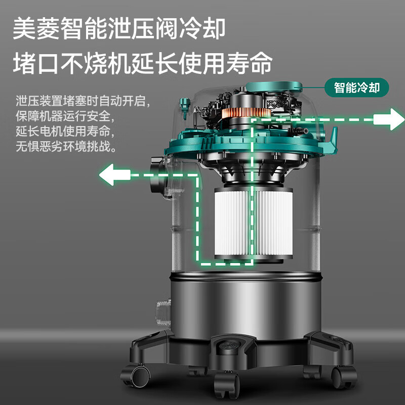 Meiling Industrial Vacuum Cleaner Household 3500W Peak High Power Super Suction Commercial Suction and Mopping Integrated Dry and Wet Blowing to Open up Wasteland Beautiful Seams Car Washing and Decoration Car Vacuum Cleaner
