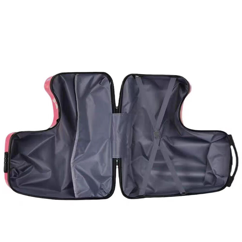 BARNOROO children's luggage 22-inch boys and girls can sit and ride special-shaped suitcase silent universal wheel trolley case pink Minnie zipper