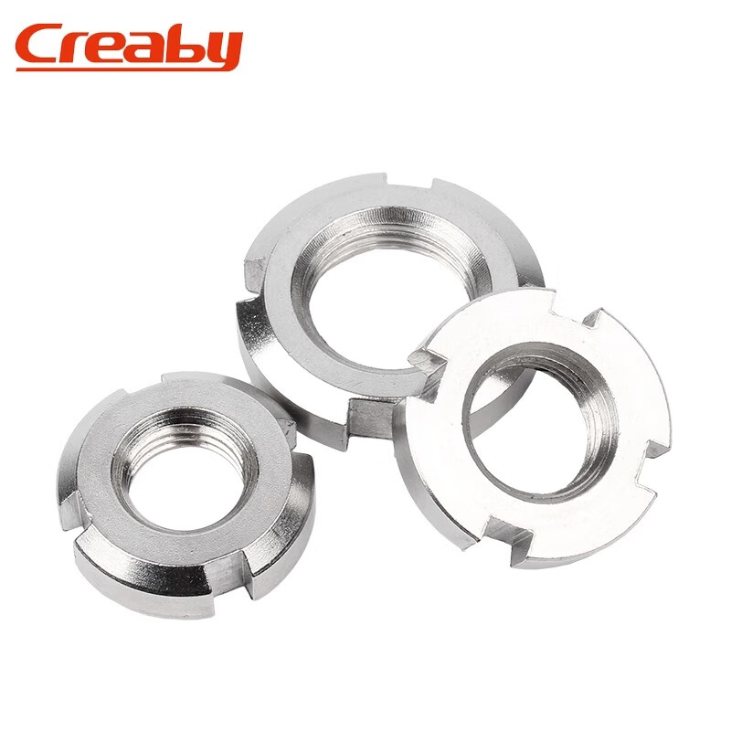 Creaby304 stainless steel slotted round nut locking stop and four-slot nut M18x1.5 thread 1 piece 304