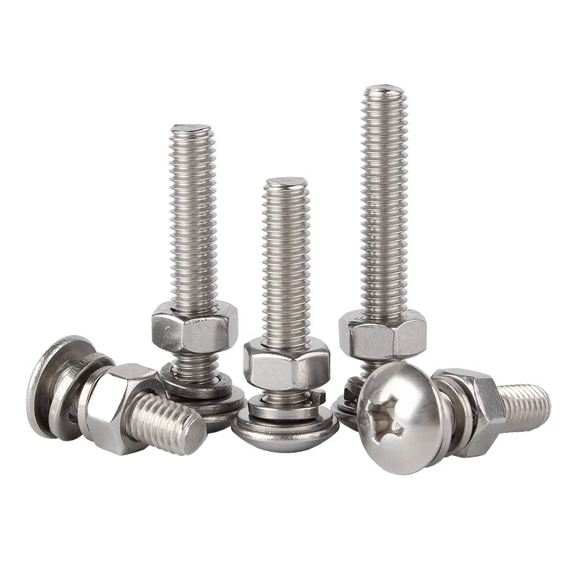 Creaby304 stainless steel cross large flat head screw large umbrella head bolt screw nut combination set M4*45 (10 sets)