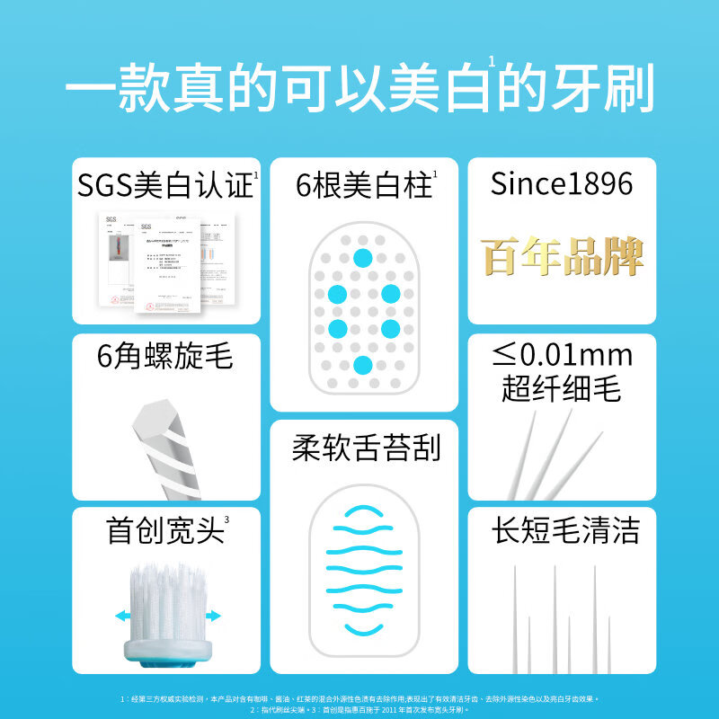 Huibaishi wide-head medium-hair whitening toothbrush for adult men and women couples gum protection, whitening teeth and tongue coating cleaning 1 color random