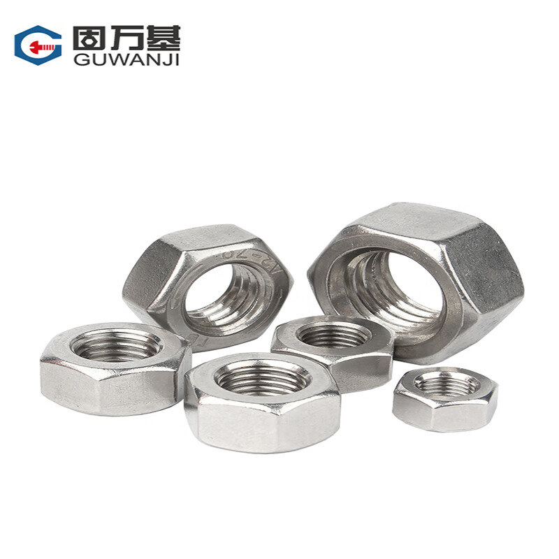 GUWANJI hexagonal nut stainless steel nut hexagonal nut screw nut 304 hexagonal nut M8 100 pieces/pack