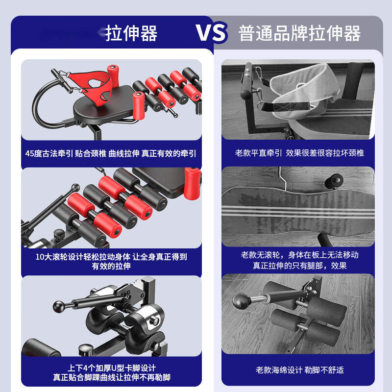 Cervical and lumbar stretcher, spinal traction artifact, medical household heightening and fitness leg inversion machine, soothing bed, old standard model without cervical traction