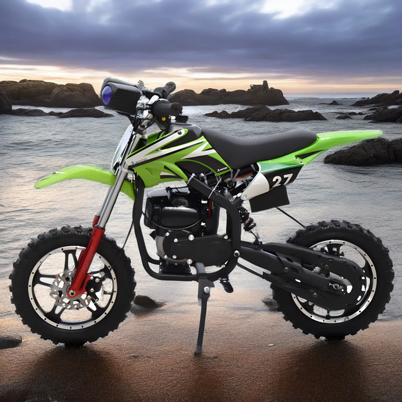 Langchuang Motorcycle 49cc mini medium 4-stroke off-road vehicle two-wheel light motorcycle fuel version pure gasoline model 4-stroke hand start red green