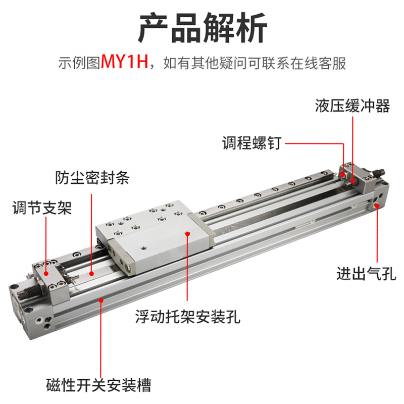 SMC rodless cylinder MY1H25 /150/200/250/300/400/50 MY1H25 MY1H25-1800
