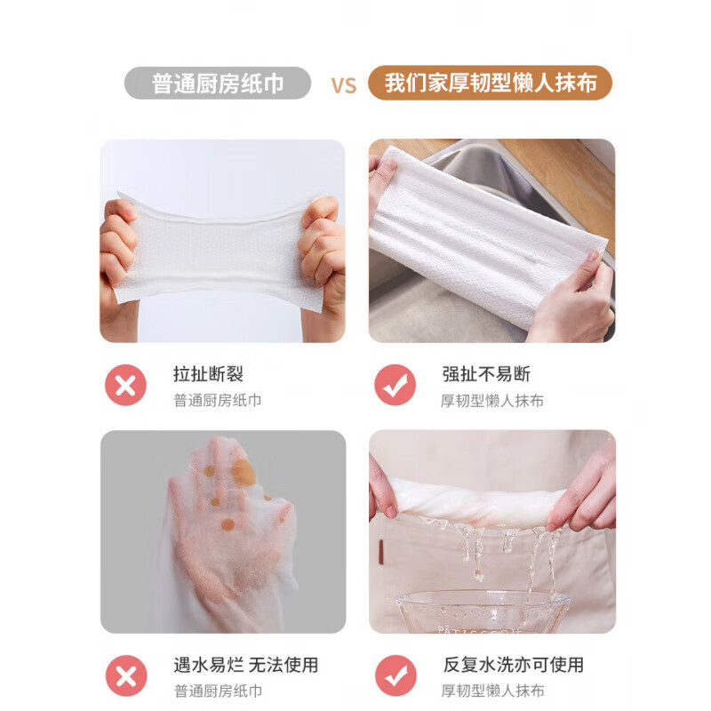 Xulin German kitchen paper towel hanging food grade wet and dry household oil-absorbing paper lazy rag dish towel artifact kitchen paper free hook 5 layers 600 pumps * 3 lifts