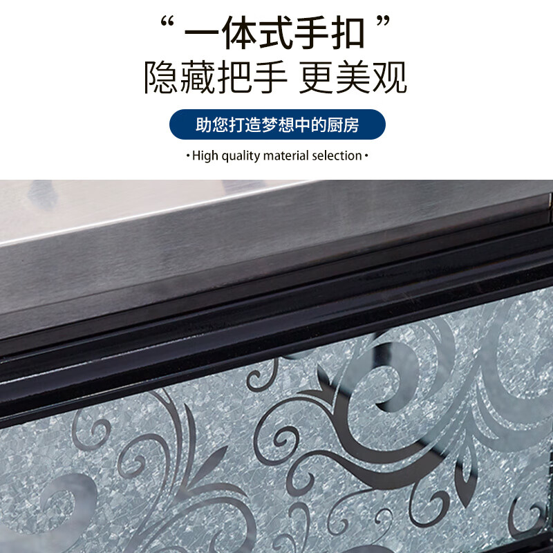 Qinkai stainless steel kitchen cabinets, stove cabinets, integrated combination household storage cupboards, rental house combination cabinets, economical main picture