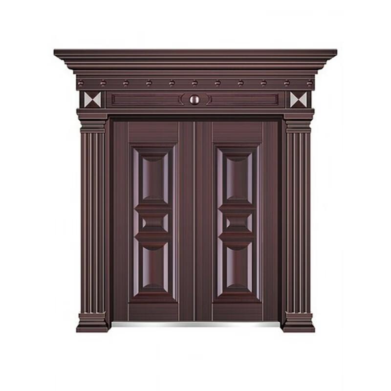 CLCEY rural hall door self-built house entrance door residential door villa door zinc alloy entrance door double door square price - four-door card door - 2