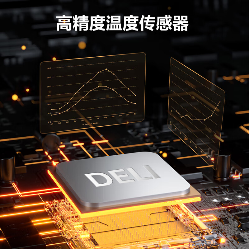 Deli floor heating special thermometer heating indoor infrared temperature measurement gun air conditioning outlet thermometer floor heating digital display -30 -380 laser positioning