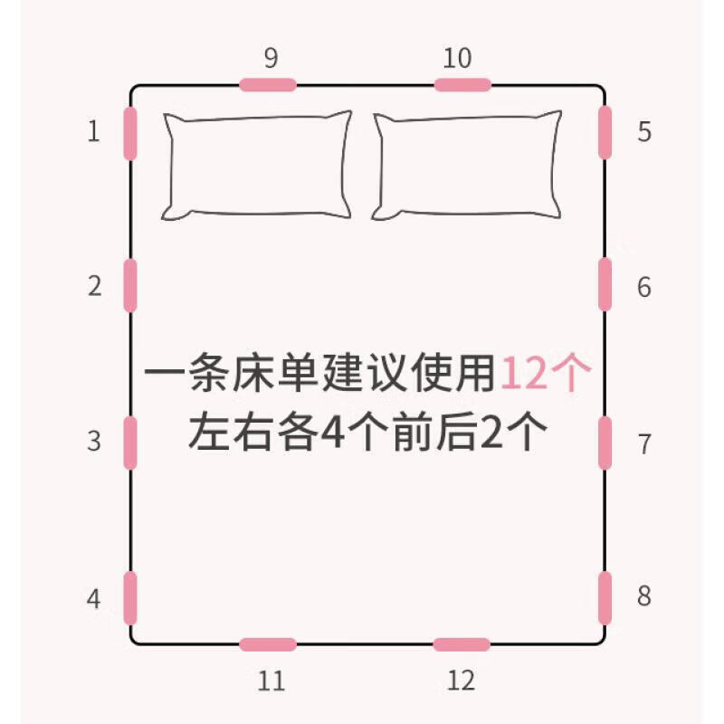 Sheet holder, needle-free anti-run artifact, anti-slip clip angle fixer, home bed cover clip, quilt cover, bed sheet fixing buckle-transparent model, 12 pieces