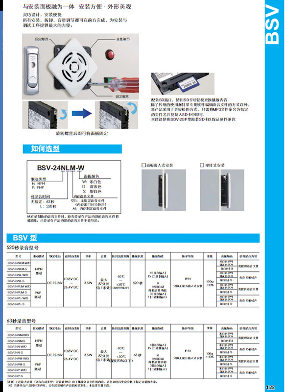PATLITE Patlet alarm horn BSV-24N-W can record EHV-M2HFM memory card EHVM1HFMDC1224V power supply