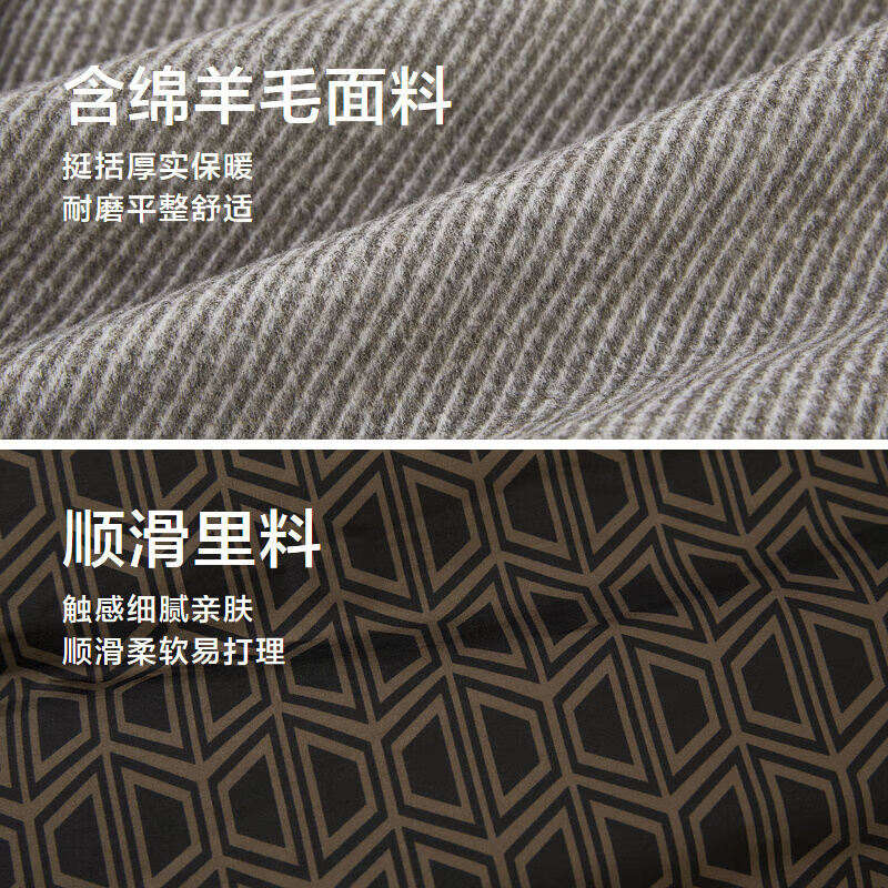 HLA Hai Lan House Jacket Men's Lapel Striped Woolen Warm Jacket Men's Winter