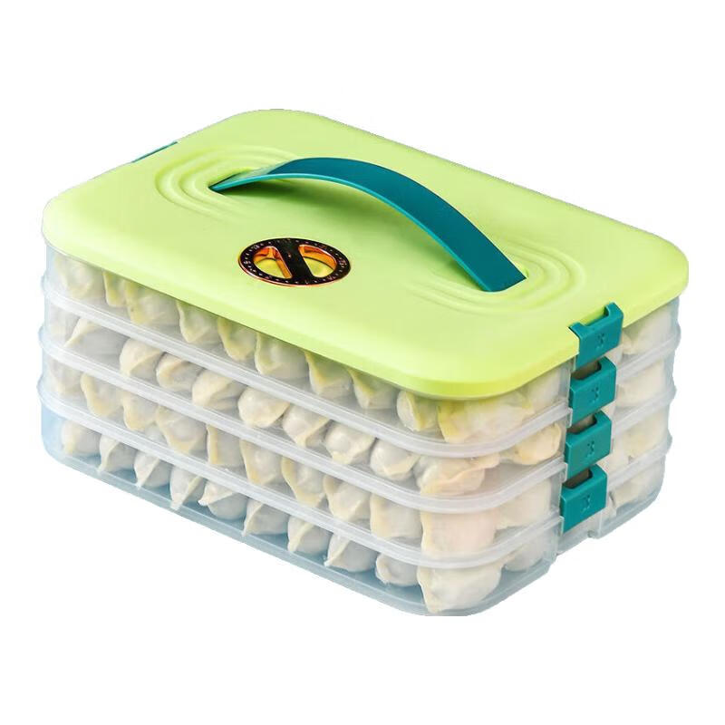 Chunshao multifunctional dumpling box multi-layer frozen dumpling box enlarged storage box refrigerator crisper frozen dumpling wonton box 1 cover 4 layers