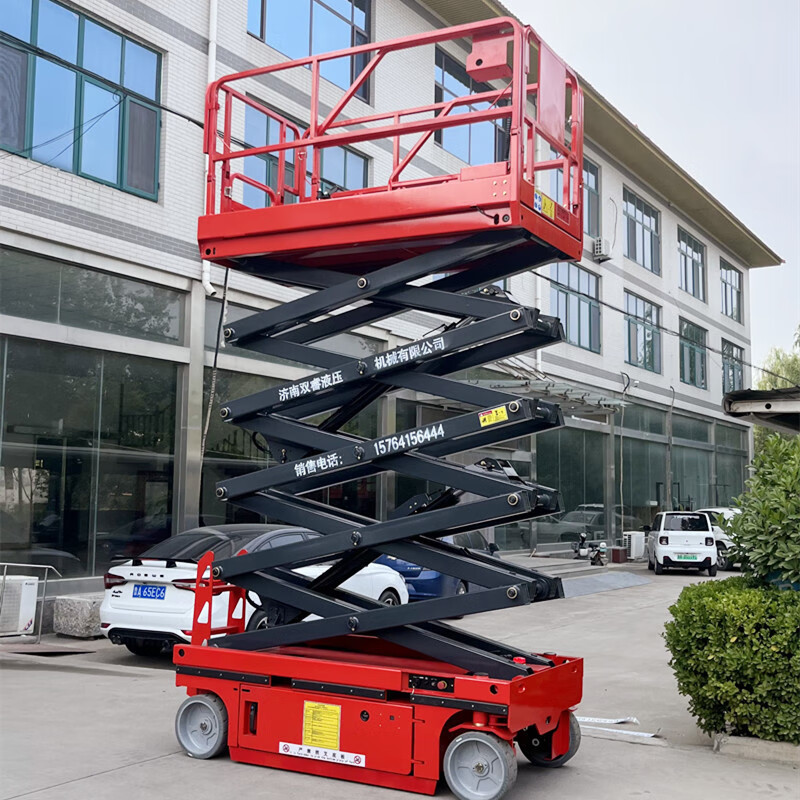 Lift mobile scissor-type aerial vehicle 10-meter small fully self-propelled electric hydraulic aerial work platform mobile lift handle