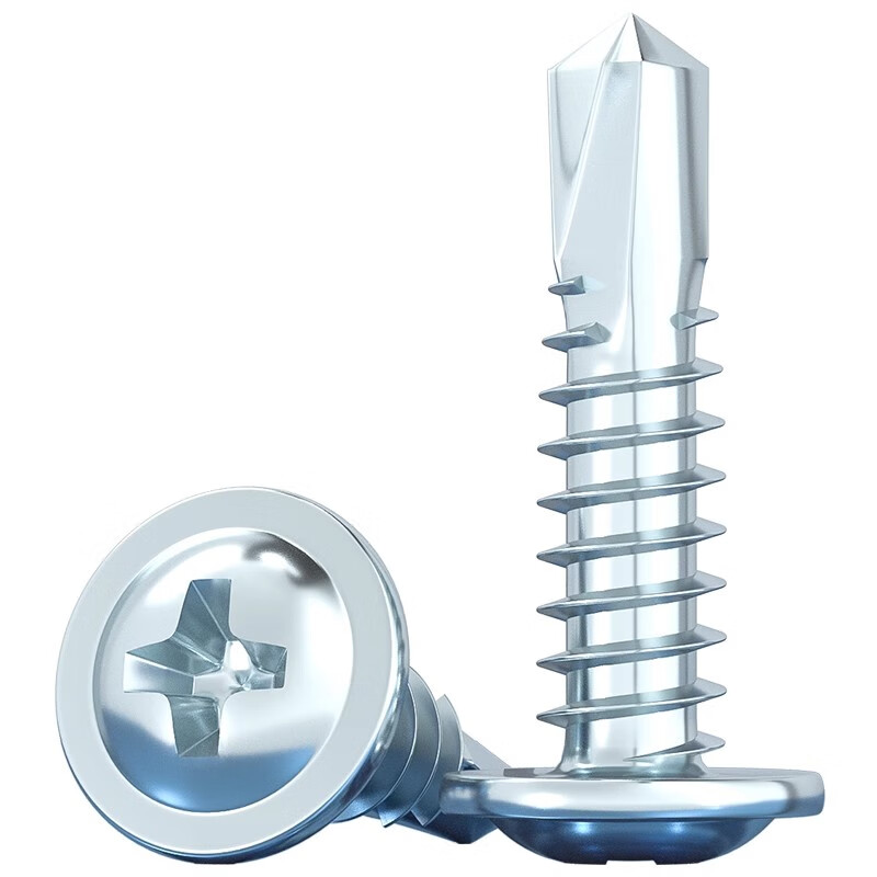 Tianzhuo Hardware national standard hardened galvanized large flat head cross drill tail screws round head with pad washer self-drilling self-tapping dovetail screws 4.2*13 (100 pieces) carbon steel