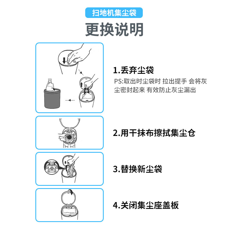 Shuangwei adapted Ecovacs accessories dust bag is suitable for (X1 series models, T10 OMNI, T20 series) dust bag*5 accessories KWS dust bag