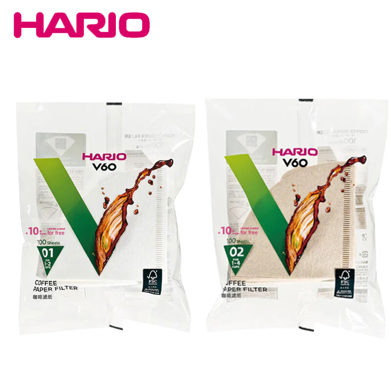 HARIO coffee filter paper fan-shaped hand-brew filter paper V60 coffee filter paper coffee filter bag VCF V02 log bag 110 pieces