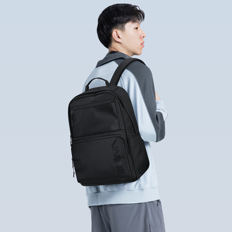The9 (V.NINE) Backpack Computer Bag Men's Backpack Business Middle School Student Bag Female High School Student College Backpack Obsidian Black