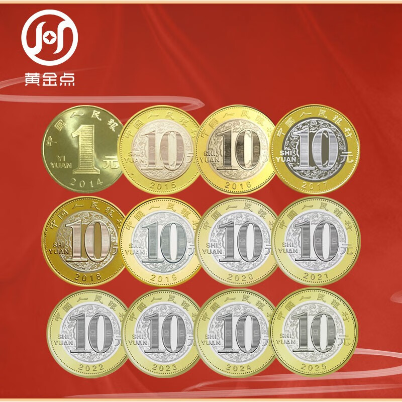 2014-2025 Soon to Be Rich Zodiac Commemorative Coins 12 Encapsulated Appraisal Version Snake Year Commemorative Coins Dragon Coins and Tiger Coins