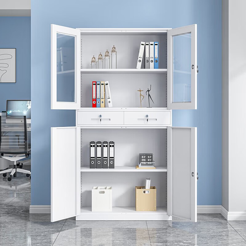 Dajiang pure white filing cabinet office cabinet steel iron cabinet information cabinet filing cabinet storage cabinet financial voucher cabinet with lock two-bucket filing cabinet