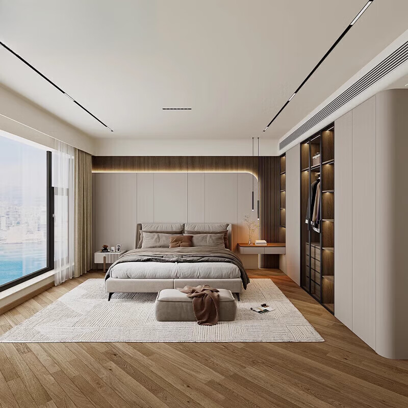 Hualeji Whole House Customized Eige Board Wardrobe Keliv Solid Wood Furniture Kronospan One Door to Top Fully Decorated 1 Square Meter