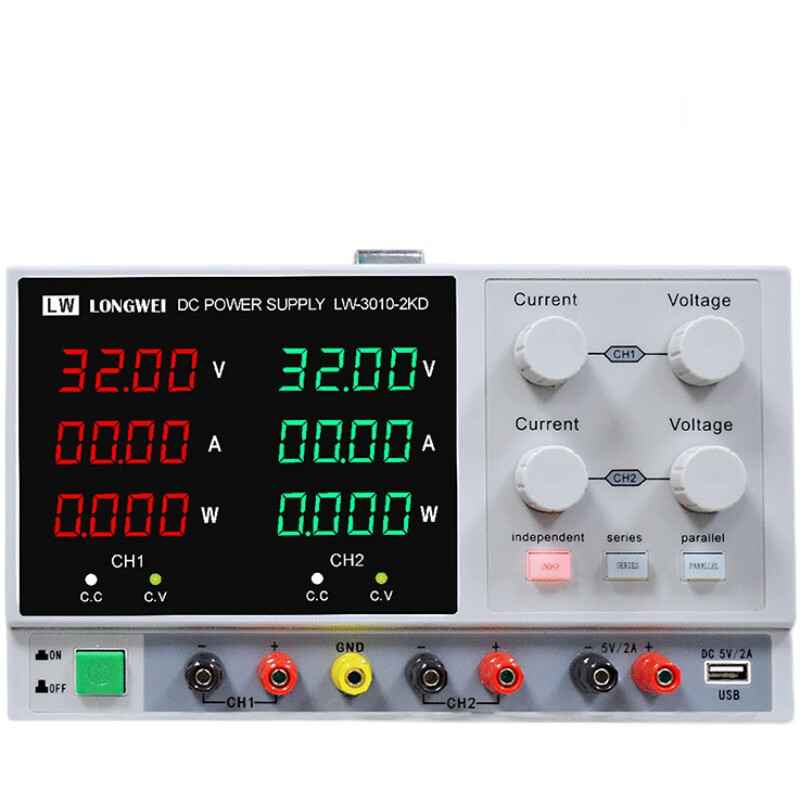 Longwei high-precision adjustable DC regulated power supply 30V60V digital display aging repair switching power supply dual output LW-6010-2KD