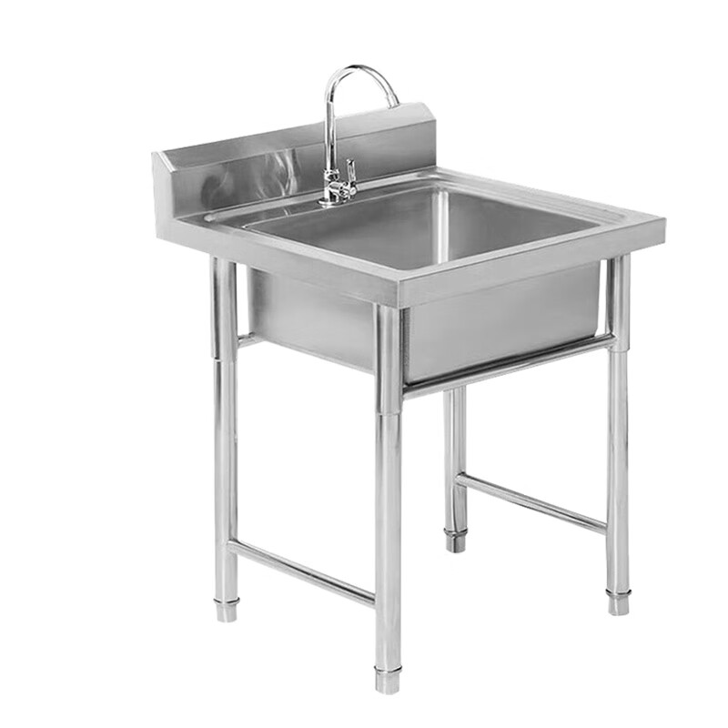 Jinshiluo commercial stainless steel sink kitchen sink dishwashing basin with bracket storage pool thickened 50*50*80 single slot K5151