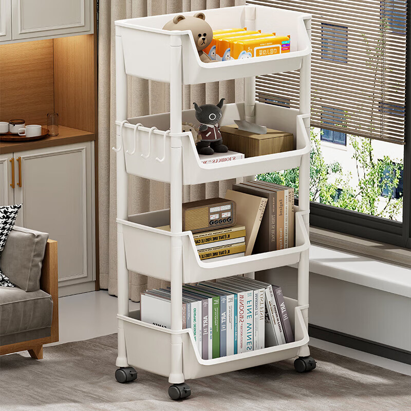 Zhuobo floor-standing storage rack kitchen vegetable basket snack rack storage shelf storage rack bookshelf SJ16 open style 4 layers