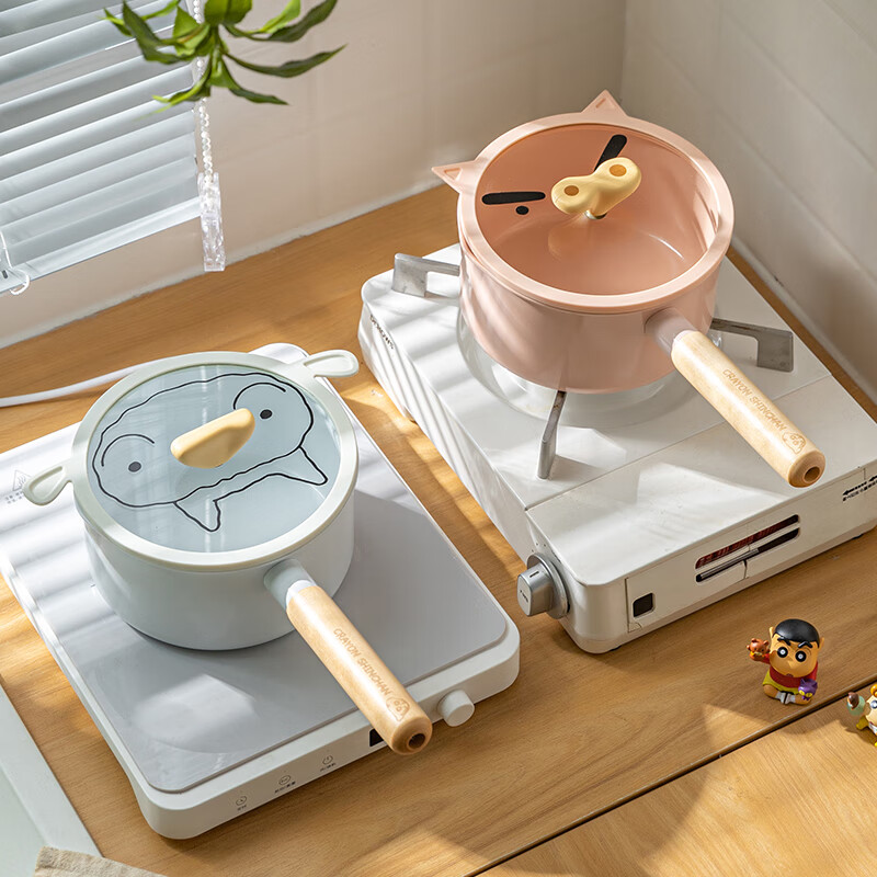 Modern housewife Crayon Shin-chan co-branded milk pot non-stick pot baby special baby food pot cooking instant noodles pot soup pot frying pan Xiaobai