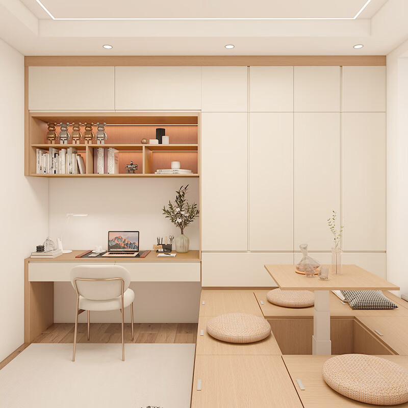 PIANO whole house customized tatami bed wardrobe bookcase integrated bedroom modern simple tatami customized bedroom furniture advance payment