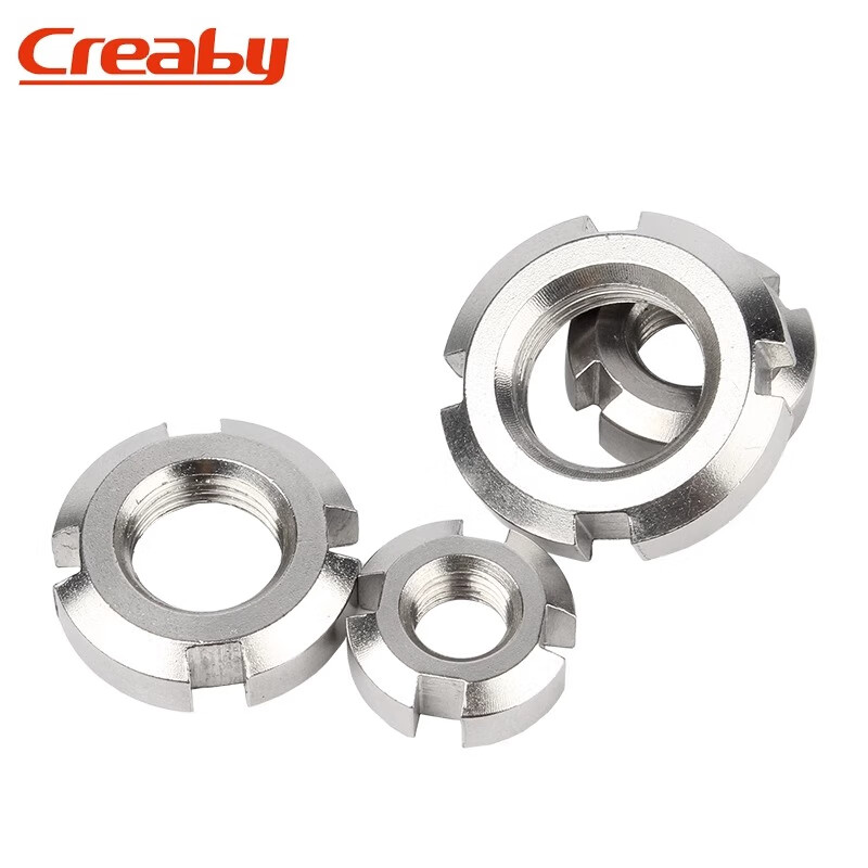 Creaby304 stainless steel slotted round nut locking stop and four-slot nut M18x1.5 thread 1 piece 304