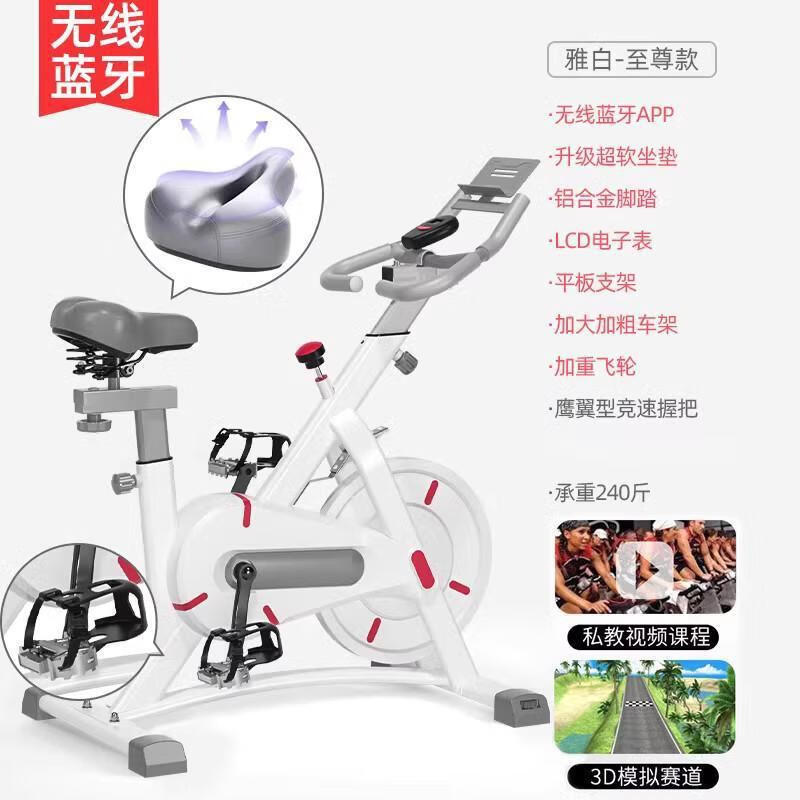 Shuerjian Magnetic Control Intelligent Spinning Bike Home Indoor Exercise Bike Equipment Sports Bike 609 White APP Supreme Model