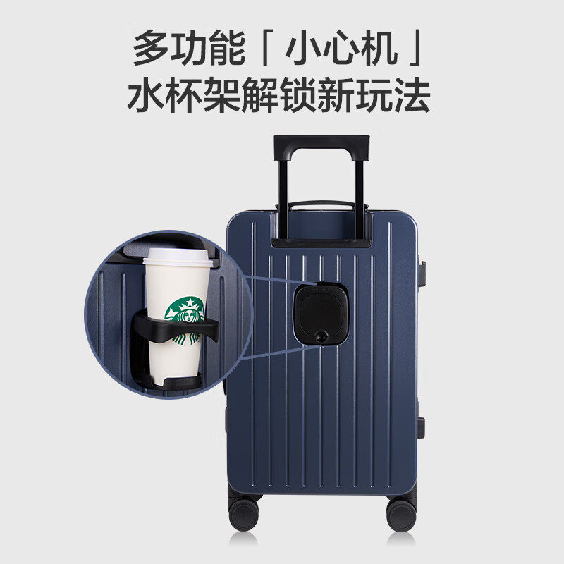 Made in Tokyo, Boundless one-touch front-opening aluminum frame suitcase, men's and women's large boarding suitcase, graphite gray 20 inches