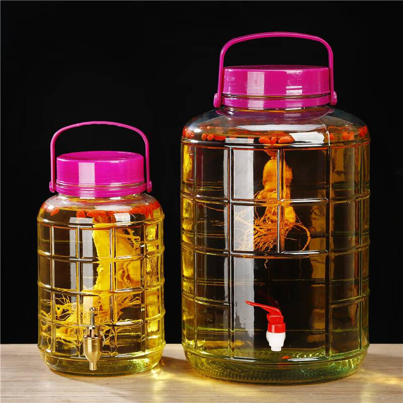 Sailoto bubble glass bottle medicine empty bottle sealed brewing jar container pickle jar pickle bucket 1L-2kg-no faucet bottle thickened