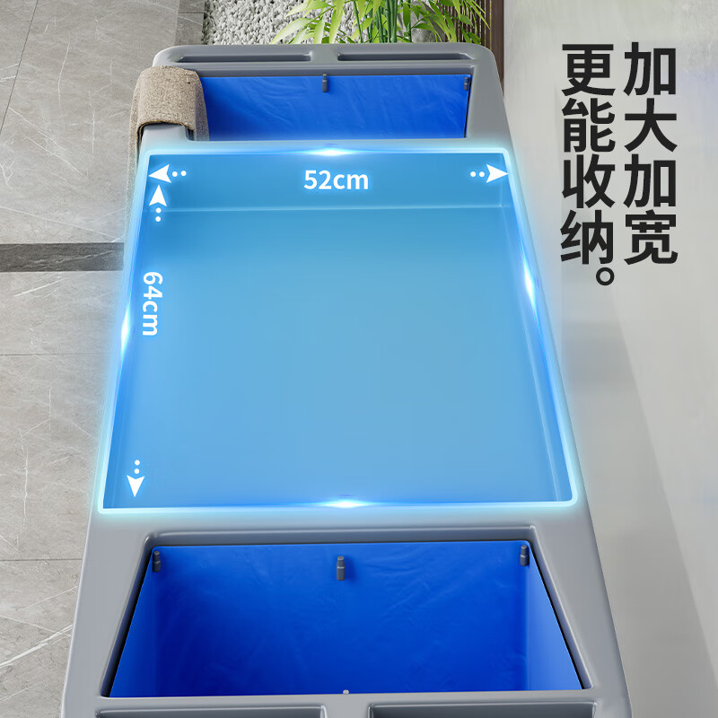 SHENFAN linen cart, special work cart for hotel rooms, cleaning tool cart, hotel door cleaning and cleaning trolley, flagship three-layer double sided side bag, enlarged and thickened, effortless and easy to push, silent and no noise