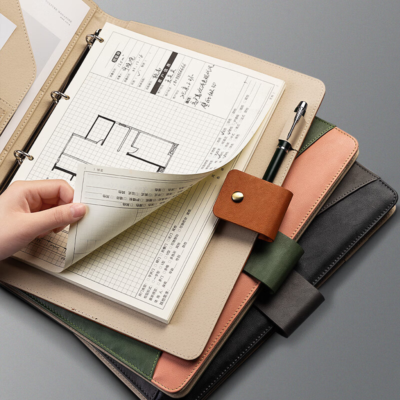 Designer's special measuring ruler A4 loose-leaf house measurement notebook, special notebook for decoration, interior design and construction measurement sheet drawing notebook, whole house enterprise customizable printable l A4 gray-grid notebook (comes with 8-digit computer, 60 sheets, total 120 pages)