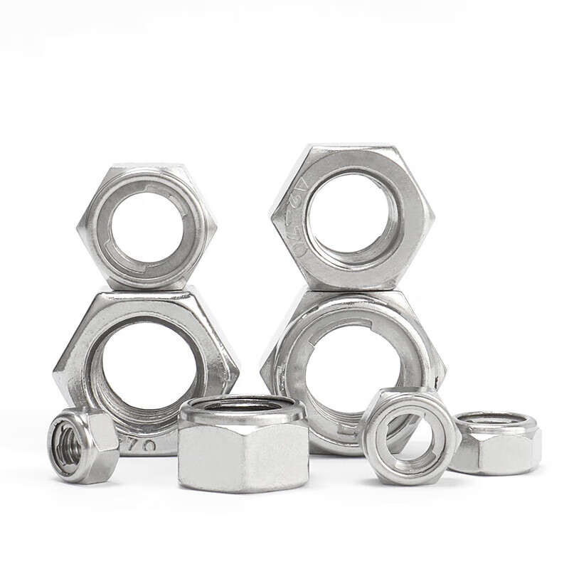 Jinchao 304 stainless steel metal self-locking nut anti-loosening nut M3M4M5M6M8M10 M6 (5 pieces) 316