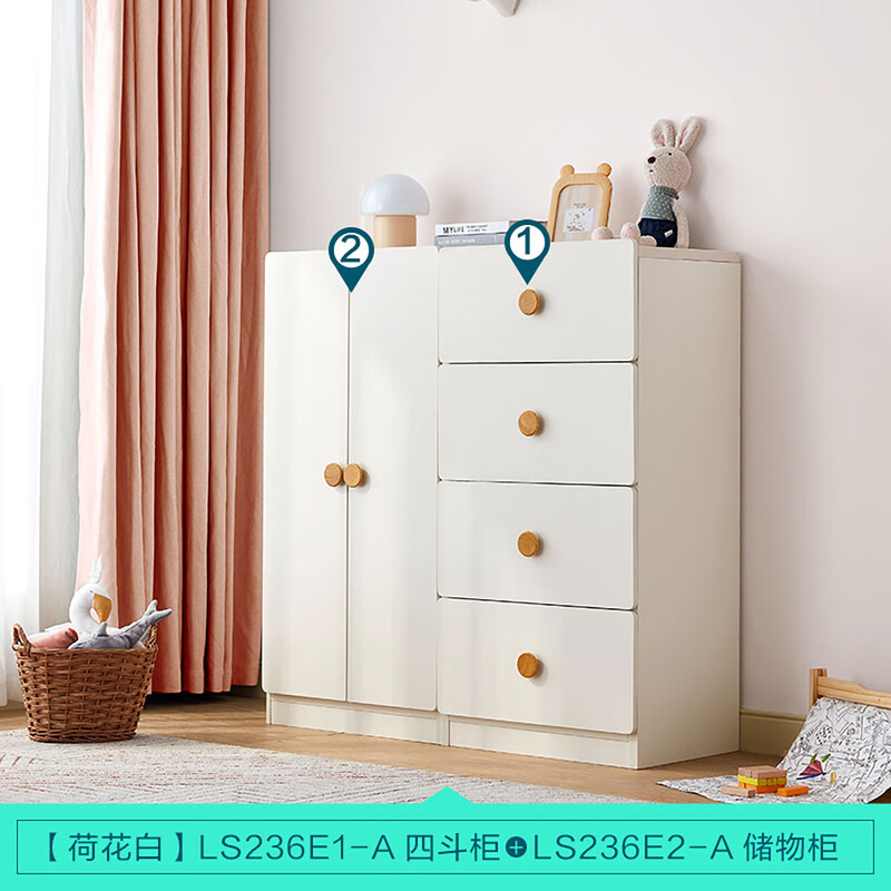 Lin's Home Children's Wardrobe Home Bedroom Storage Cabinet Hanging Wardrobe Furniture LS236D1-A Combination
