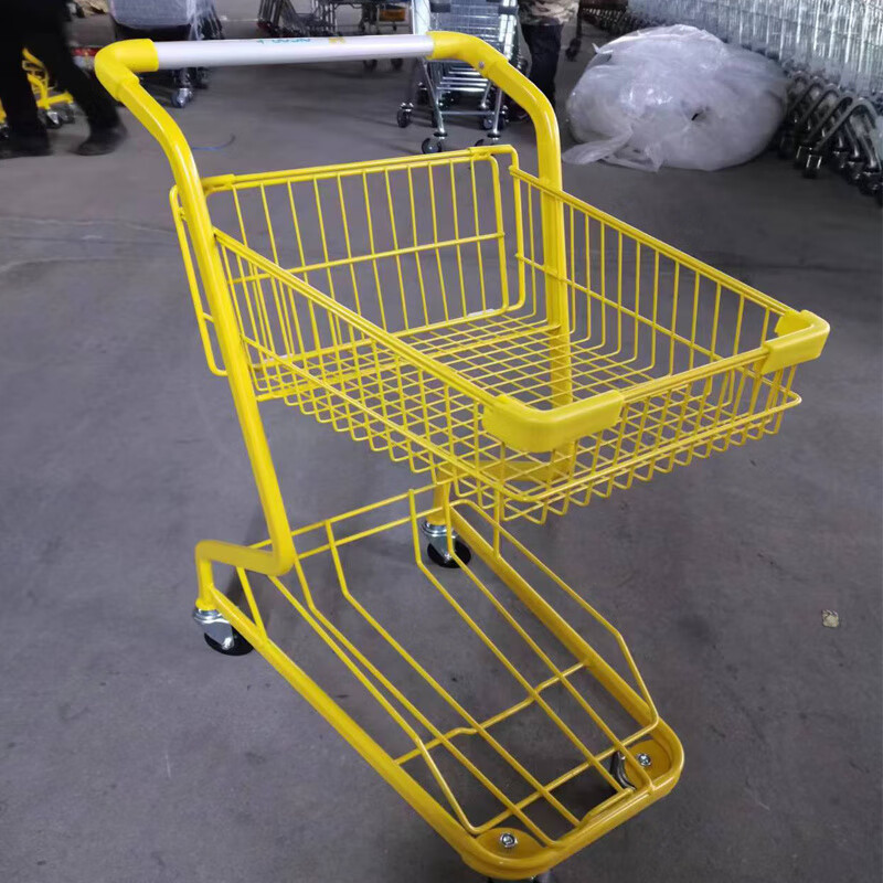 Supermarket snack store shopping cart double-decker trolley pink stall shopping mall props trolley ktv gray trolley
