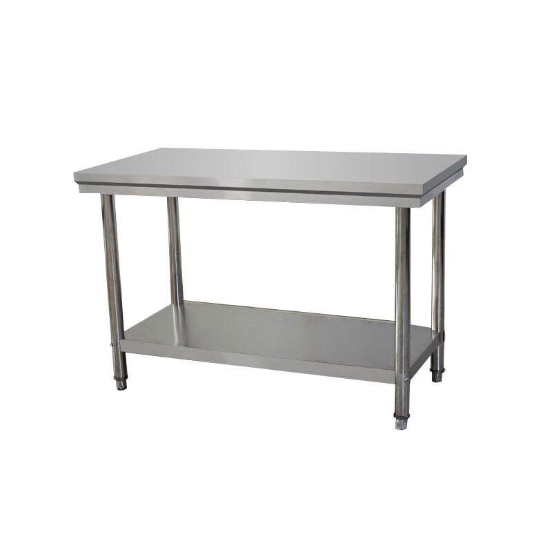 Bingyu removable stainless steel workbench two-layer storage rack operation table commercial work table loading table 120*60*80cm double layer BYS-353