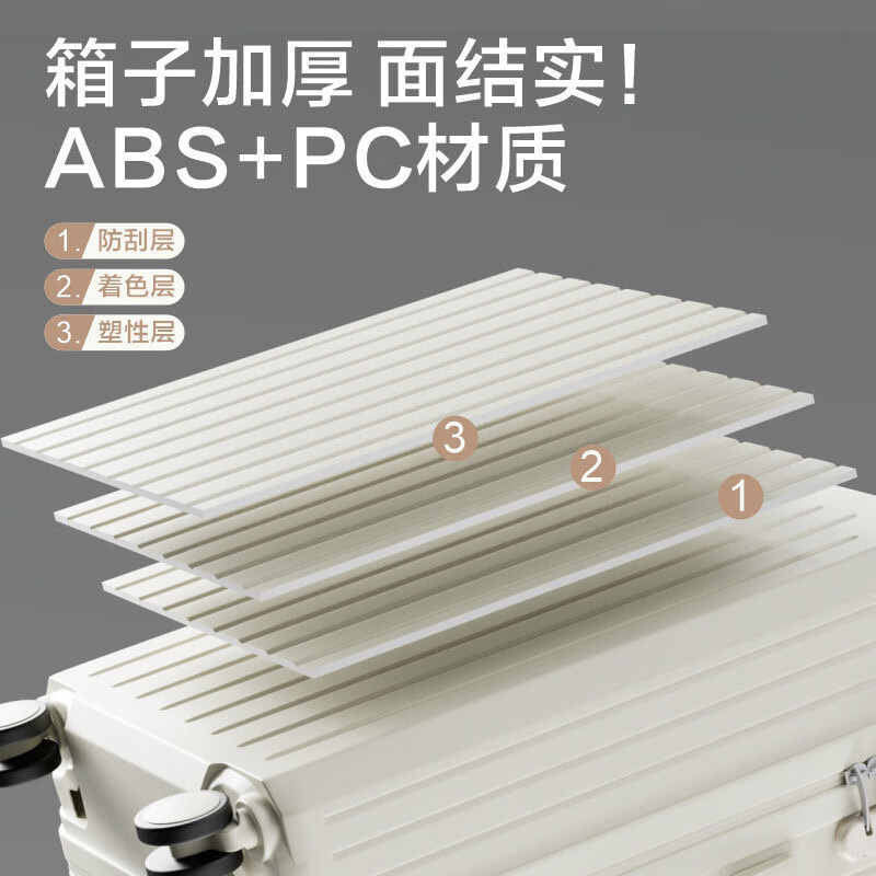 Linlanglu suitcase trolley case small boarding suitcase male and female student password box large capacity strong anti-fall leather suitcase Glacier Blue B218 upgraded thickened multi-function 24 inches