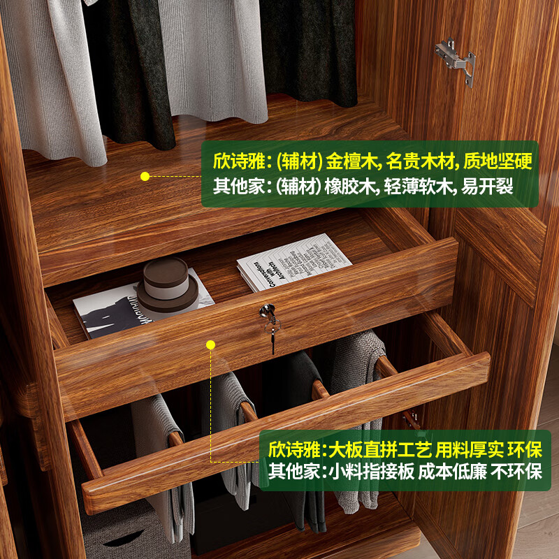 Xinshiya modern Chinese style ebony wood wardrobe combination two, three, four and five door wardrobes with top cabinets whole house custom wardrobe cabinets three door wardrobes with top cabinets