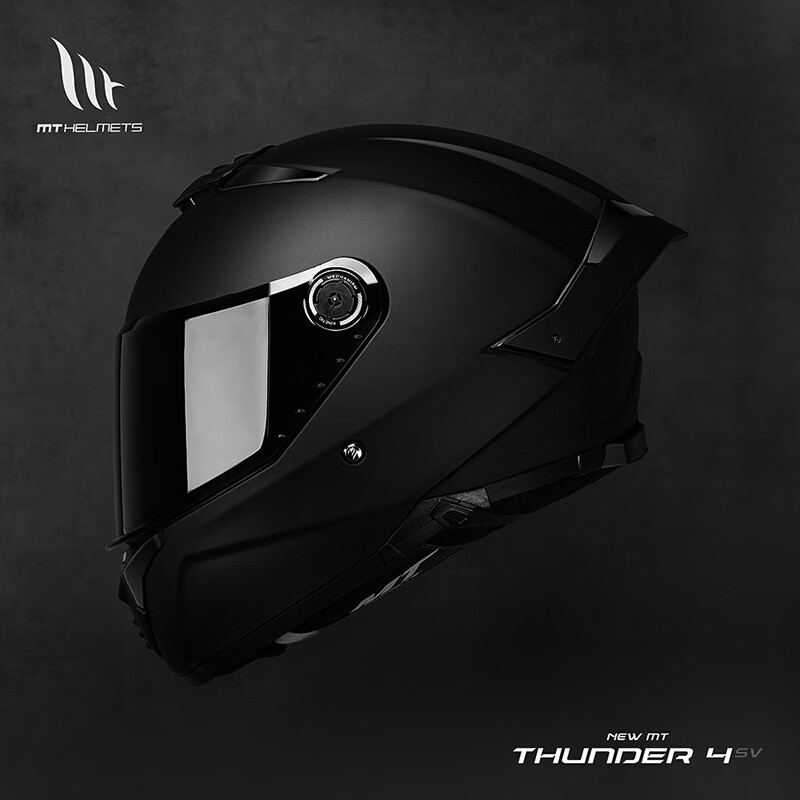 MT HELMETS Thor 4 helmet, full-face motorcycle helmet for men and women, winter anti-freeze, warm and anti-fog motorcycle helmet for all seasons, hot selling and cool, matte black (default transparent) 70% choose XL (57-58 head circumference recommended)