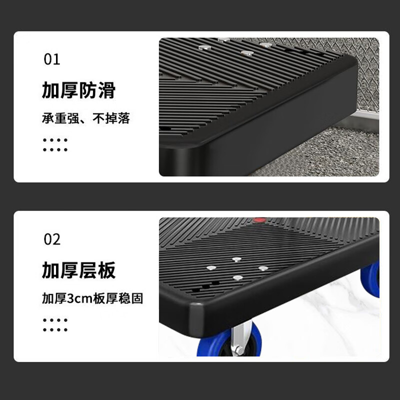 Work partner small trolley flatbed trolley 90*60cm 5 inch PVC labor-saving wear-resistant double tube 900 pounds decoration small trailer transport hand trolley folding