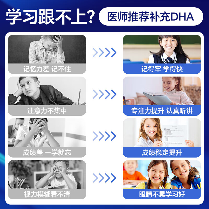 Swisse children's dha student brain supplement teenagers improve memory no fishy deep sea fish oil capsules college entrance/examination preparation 1000mg teenagers fish oil 200 capsules * 1 bottle