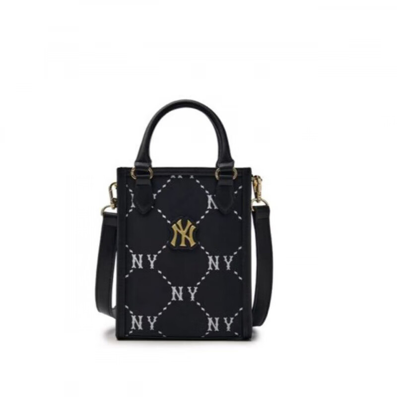 MLB men's and women's steel stamped retro presbyopia mobile phone bag crossbody bag mobile phone bag most classic black 7ACRMD35N