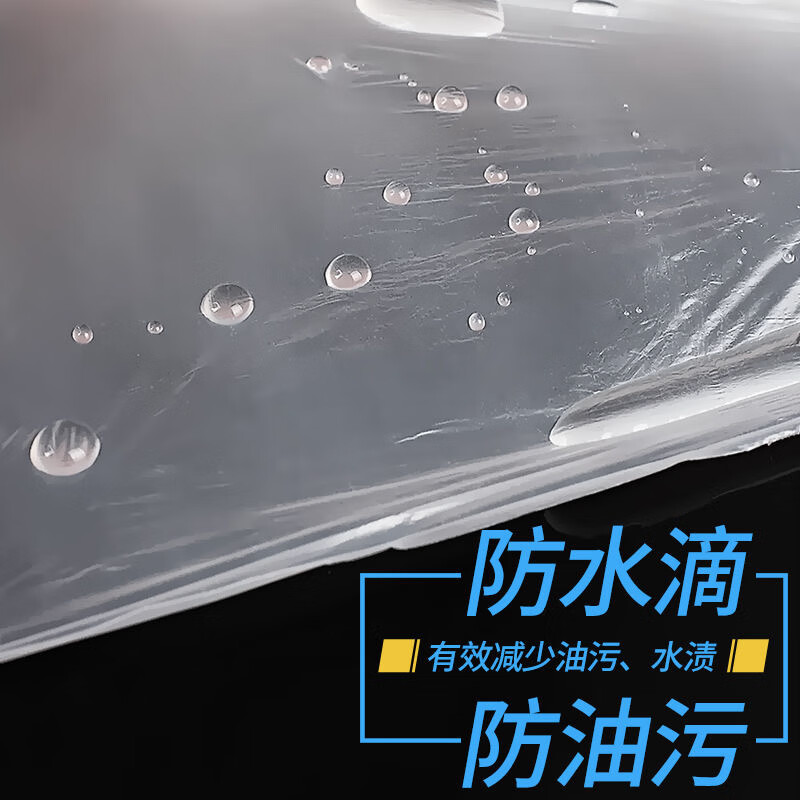 Miaojie disposable tablecloth household tablecloth plastic cloth rectangular tablecloth pad thickened round table transparent film square red large size 2 pack total 16 sheets 1.8m X1.8m